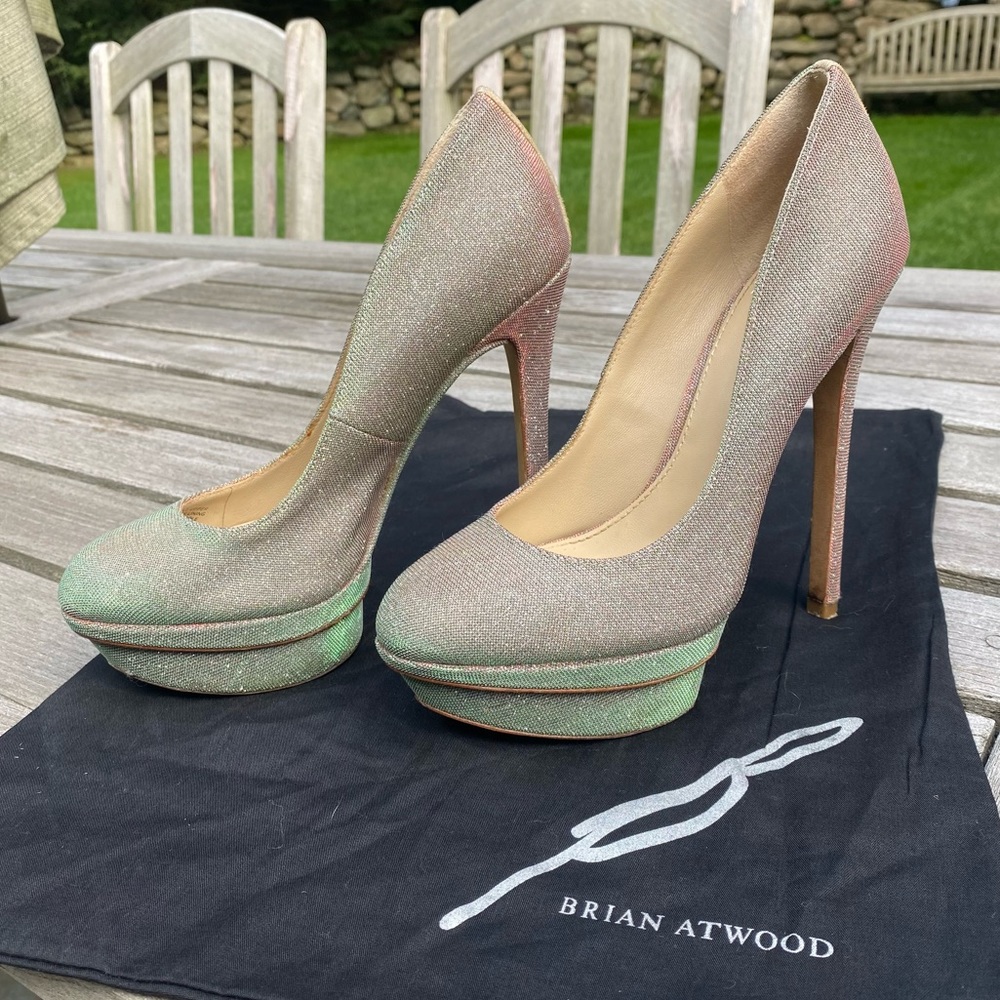 B Brian Atwood Iridescent Platform Heels